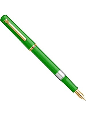 Esranın Dünyası Yeşil Dolma Kalem, Altın Kaplama Detaylar ve Piston Mekanizması