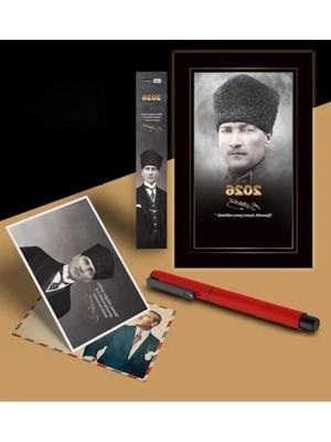 Esranın Dünyası 2026 Atatürk Temalı Ajanda ve Kalem Seti - Kırmızı