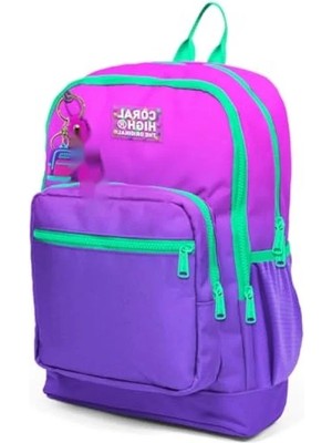 Esranın Dünyası Dört Bölmeli Ilkokul Sırt Çantası - Pembe Mor Geçişli