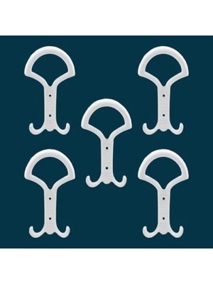 Esranın Dünyası Duvara Monte Noktalı Portmanto - Beyaz Metal Askılık Seti