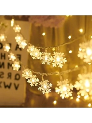 Esranın Dünyası 5 Metre LED Işıklı Kar Tanesi Işık Zinciri - Pilli