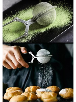 Sb Shopping Pratik Paslanmaz Çelik Kakao Pudra Şekeri Eleği -Maşalı Çayı Demleme Süzgeci
