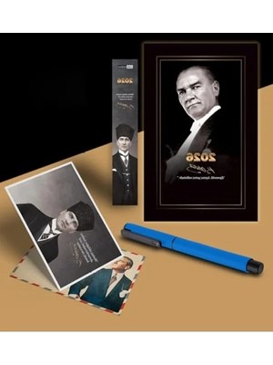 Esranın Dünyası 2026 Yılına Özel Atatürk Temalı Ajanda ve Ayraç Seti - Mavi