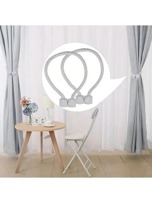 Esranın Dünyası Gri Manyetik Perde Tokası - 2 Adet