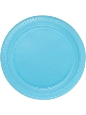 Esranın Dünyası Mavi Renkli Plastik Tabak - 25 Adet Set