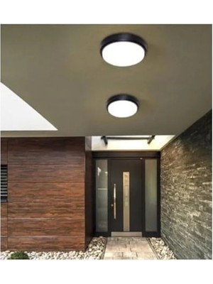 Esranın Dünyası Yuvarlak Siyah Banyo Tavan Lambası - 20W Beyaz LED Işık