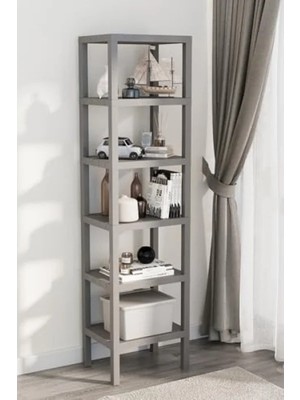 Esranın Dünyası 6 Katlı Plastik Banyo ve Mutfak Rafı - Gri