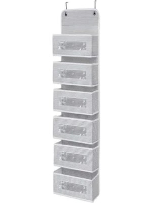 Esranın Dünyası 6 Katlı Kapı Arkası Düzenleyici - Gri Çizgili, Yer Tasarrufu Sağlayan Organizer