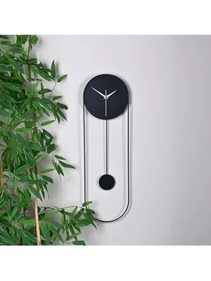 Esranın Dünyası El Boyama Modern Tasarım Metal Sarkaçlı Dekoratif Duvar Saati, Sessiz Mekanizma