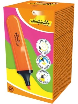 Esranın Dünyası Turuncu Fosforlu Kalem Seti, 12'li Kutu, Su Bazlı