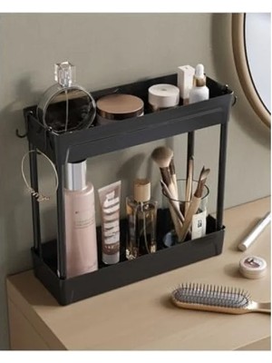 Esranın Dünyası Iki Katlı Siyah Makyaj ve Takı Organizeri