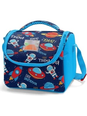 Esranın Dünyası Uzay Desenli Beslenme Çantası - Lacivert Mavi, Erkek Çocuk