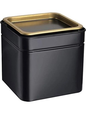Esranın Dünyası Siyah ve Altın Renkli Kahve/çay Kutusu - 10X10X10 cm