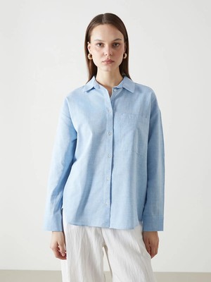 Lc Waikiki Yeni Sezon Oversize Keten Karışımlı Kadın Gömlek