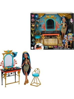 Esranın Dünyası Mısır Temalı Makya Masası ve Aksesuar Seti, Cleo De Nile Bakım Günü Bebek ile