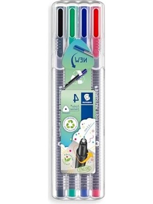Esranın Dünyası Ergonomik Üçgen Fineliner Kalem Seti, Klasik Renkler, 0.3 Mm, 4'lü