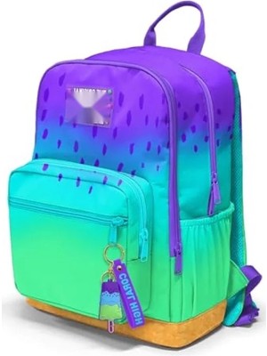 Esranın Dünyası Mor Lila Renk Geçişli Çocuk Çantası - Dört Bölmeli Tasarım