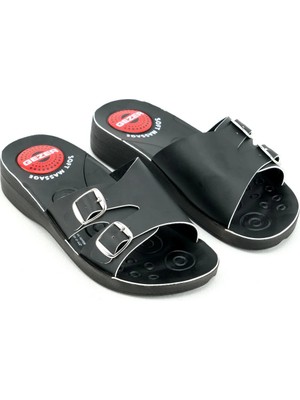 Gezer Yazlık Kadın Iki Toka Ayarlanabilir Suni Deri Soft Masaj Taban Terlik