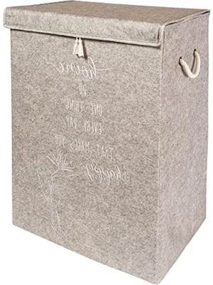 Esranın Dünyası Keçe Kapaklı Çok Amaçlı Çamaşır Sepeti (55X40X30 Cm)