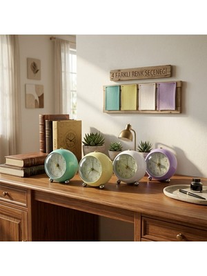 Store Mania Yuvarlak Metal Renkli Çalar Saat STRMIA-RSTTT34
