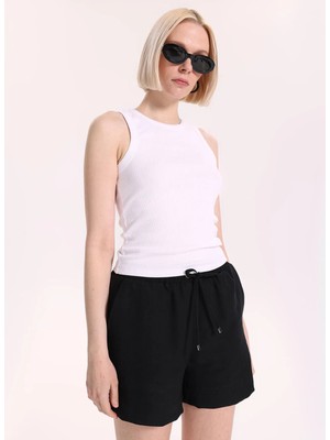 Fabrika Bisiklet Yaka Düz Kırık Beyaz Kadın Atlet F6SL-TST0375