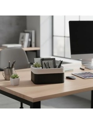 Esranın Dünyası Çok Amaçlı Siyah Bambu Düzenleyici ve Saklama Sepeti - 20X15X10 cm