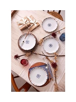 Starseven Kütahya Porselen 4 Parça 21 cm Pasta Tabağı