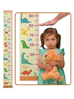 Starseven Çocuklara Doğum Günü Hediyesi Renkli Dinozorlar Duvar Cetveli