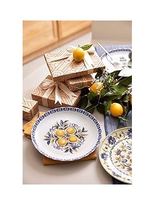 Starseven Kütahya Porselen Amalfi 4 Parça 21 cm Pasta Tabağı