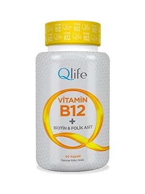 Starseven Qlife B12 + Biotin &amp; Folik Asit 60 Kapsül