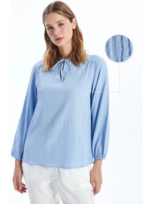 Lc Waikiki Yeni Sezon Bağlamalı Yaka Dokulu Bluz