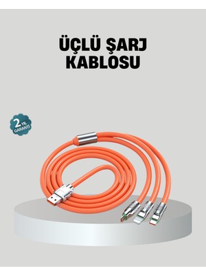 İntora Üçlü Şarj Kablosu – Yüksek Hızlı, Dayanıklı Uzun Ömürlü