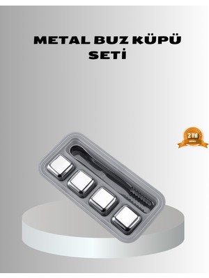 İntora Paslanmaz Metal Buz Küpleri Seti Klipsli Sulandırmadan Soğutma Özellikli