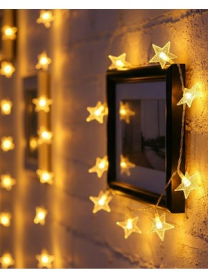 İntora 5 Metre 20 Yıldızlı LED Işık Zinciri Daylight Beyaz Salon Oda Dekoru