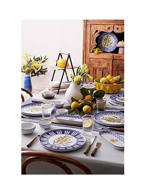 Starseven Kütahya Porselen Moderna Lemon Charm 14 Parça 6 Kişilik Kahvaltı Takımı