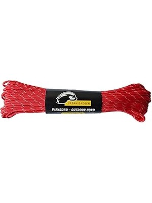 Starseven Badger Kırmızı Beyaz Paracord Hayatta Kalma Ipi, 30M - 300KG, Dayanıklı Kamp Ekipmanları, Kam