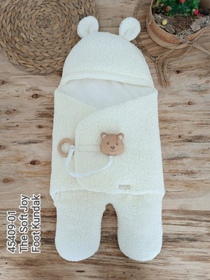 Epilons Yenidoğan Kulaklı Şapkalı Açılır Kucaklı Cırt Kapamalı Ayaklı Bebek Battaniyesi Kundak