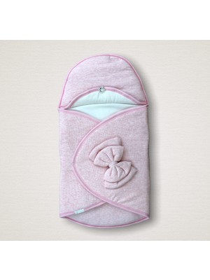 Epilons Yenidoğan Düğme Detaylı Çizgi Efektli Çift Fiyonk Klasik Kundak Bebek Battaniyesi