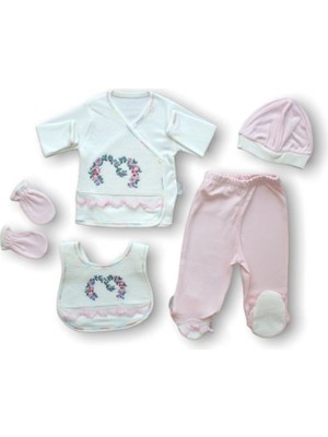 Epilons Anadolunun Kalbi Nakışlı %100 Cotton Antibakteriyel 5li Zıbın Takımı Hastane Çıkışı