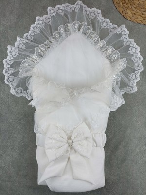 Epilons Yenidoğan Bambu Taç Nakışlı Delüks Kundak Bebek Battaniyesi