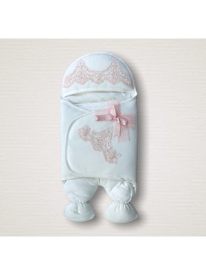 Epilons Yenidoğan Fistolu Fiyonk Kurdelalı Şapkalı Lüks Kız Erkek Bebek Ayaklı Kundak Bebek Battaniyesi