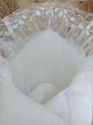 Epilons Yenidoğan Gelinlik Duvaklı Trilüks Kundak Bebek Battaniyesi