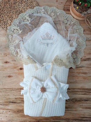 Epilons Yenidoğan Tericotton Örgülü Trilüx Bebek Battaniyesi Kundak