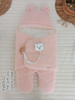 Epilons Yenidoğan Kulaklı Şapkalı Açılır Kucaklı Cırt Kapamalı Ayaklı Bebek Battaniyesi Kundak