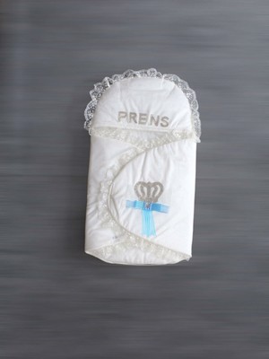 Epilons Yenidoğan Kral Taç Nakışlı Kundak Erkek Bebek Battaniyesi