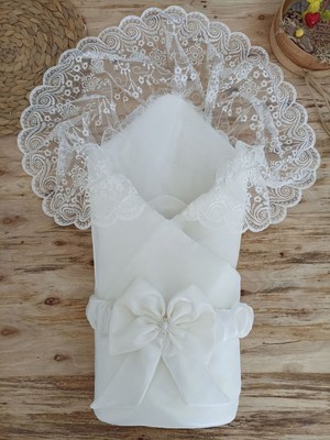 Epilons Yenidoğan Kumru Inci Fiyonk Kristal Parlak Duvaklı Kundak Bebek Battaniyesi