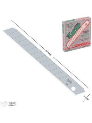 LTG Nova Maket Bıçağı Yedek Bıçağı 80X9 mm Ince Yedek 10 Adet