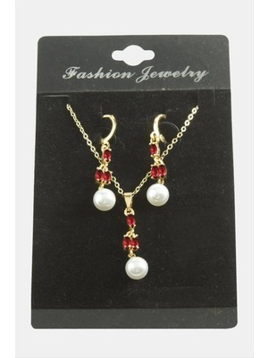 LTG Nova Çiçek Inci Zirkon Taşlı Set Kolye