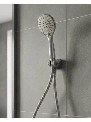 Flamex Çok Fonksiyonlu El Duşu Başlığı Spiral Hortumlu Dayanıklı Duş Seti