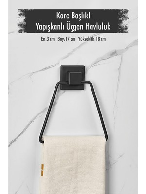 LTG Nova Yapışkanlı Kare Başlıklı Siyah Üçgen Havluluk